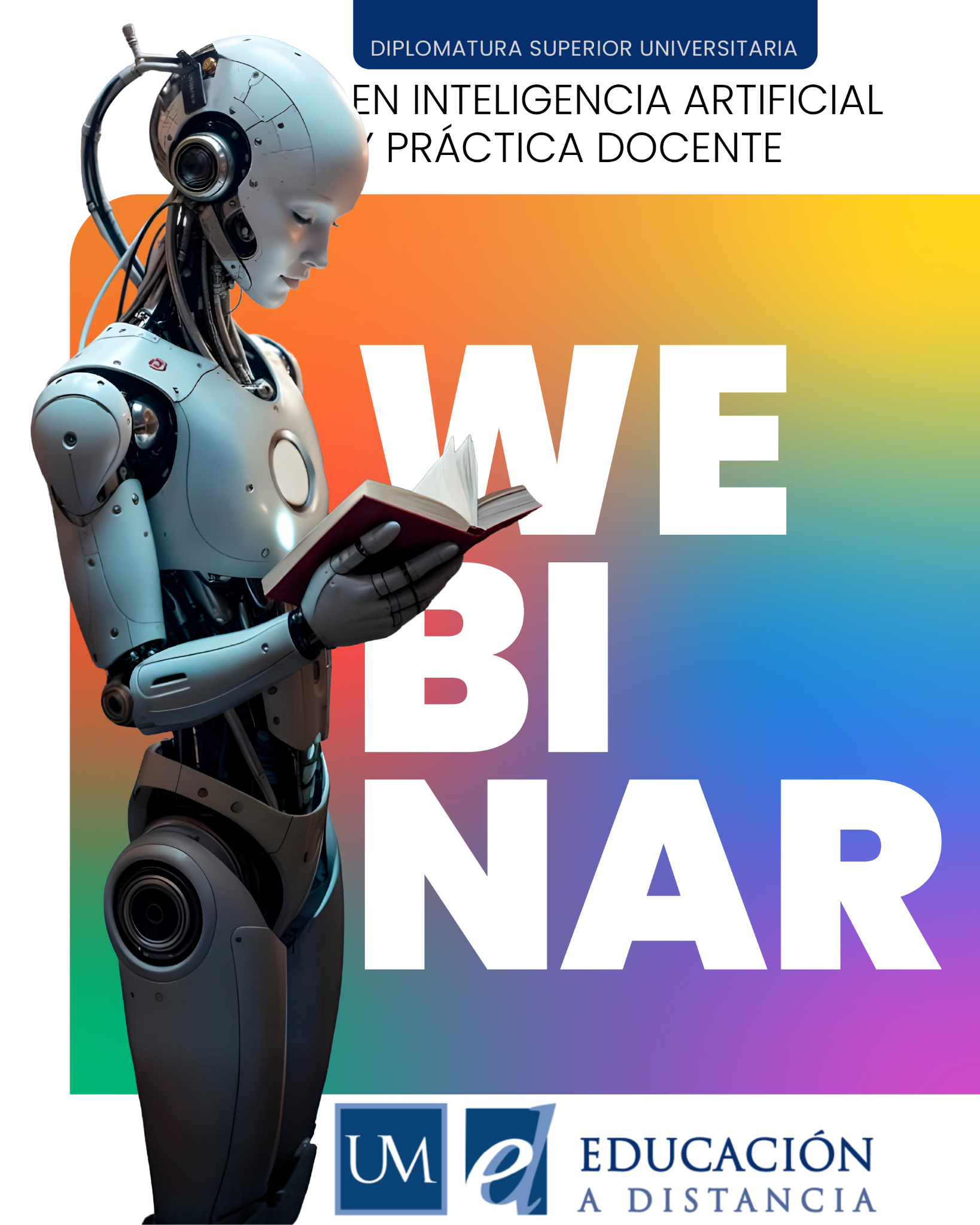 Pieza gráfica de la Diplomatura en Inteligencia Artificial y Práctica Docente